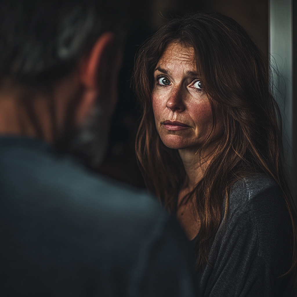 A woman gazing at her husband with gratitude and love | Source: Midjourney