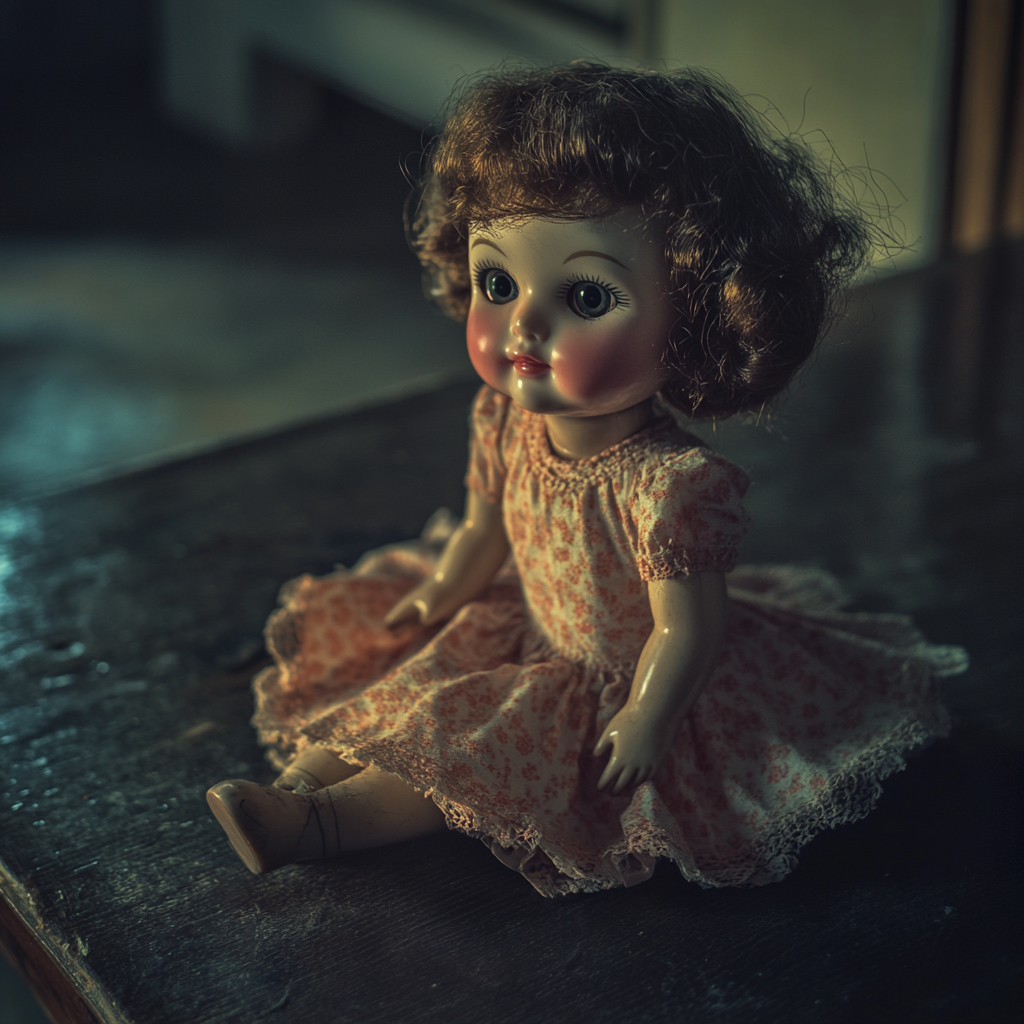 A doll on a wooden surface | Source: Midjourney